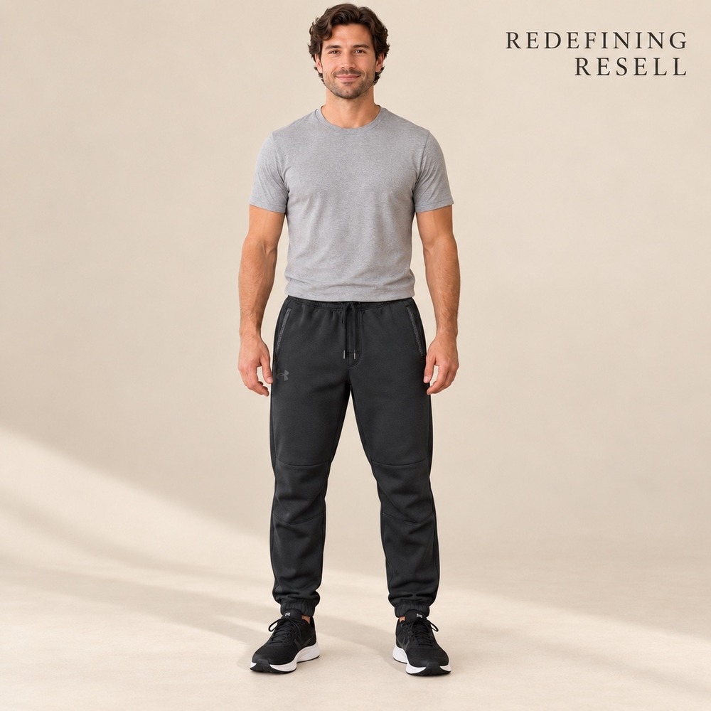 Under Armour Mens ColdGear Loose Fit Jogger Sweatpants Black Medium MD Zippered